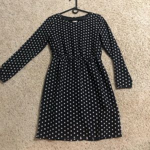 Jcrew black polka dot dress